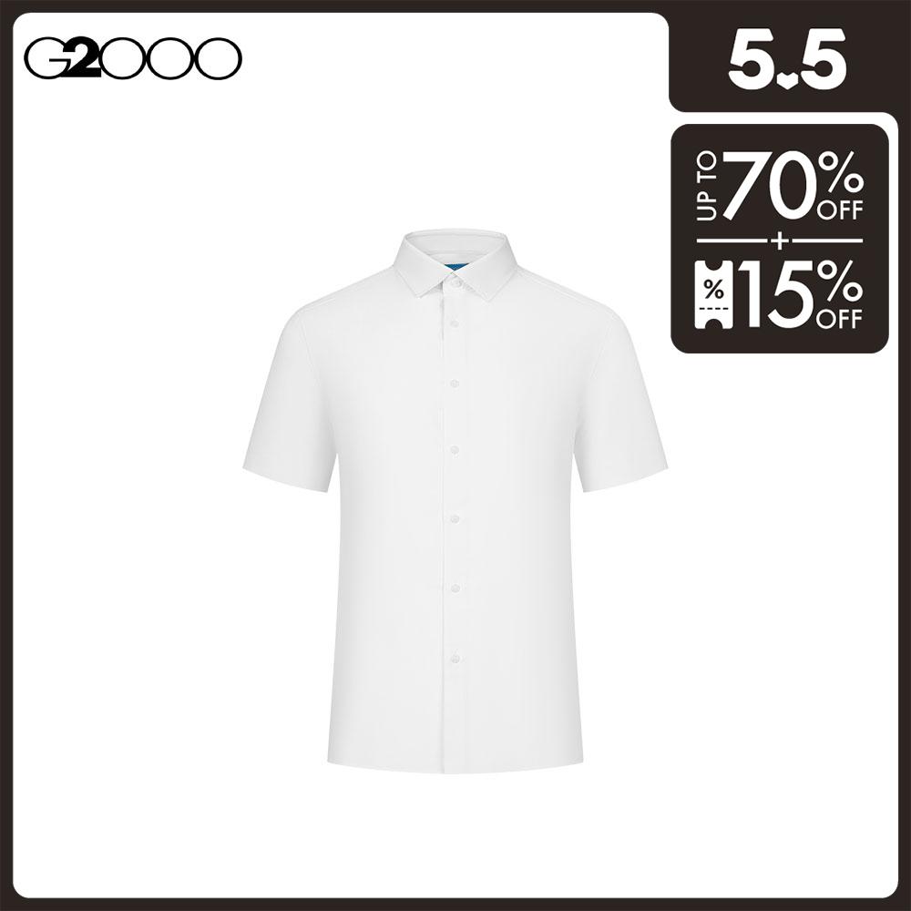 G2000 Men Dry Light Sweat-Wicking Polyester Dot Textured Dress Shirt