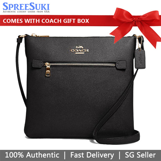 Coach Handbag In Gift Box Crossbody Bag Rowan File Bag Black # C1556